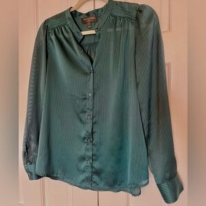 Banana Republic Teal Striped Blouse